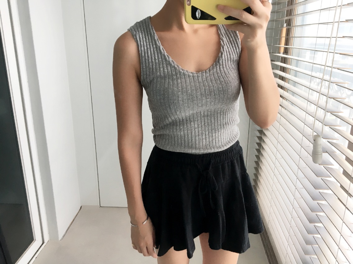 Goliath knit woman to reduce 4color Sleeveless Cro