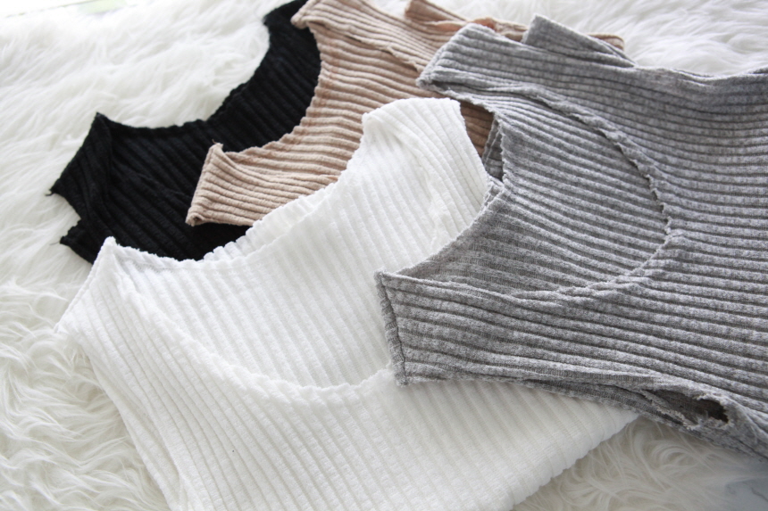 Goliath knit woman to reduce 4color Sleeveless Cro