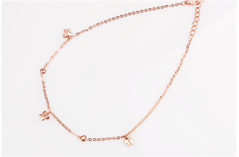 New 14K 18K Heart Butterfly Chain Ankle 14k 18k Gi