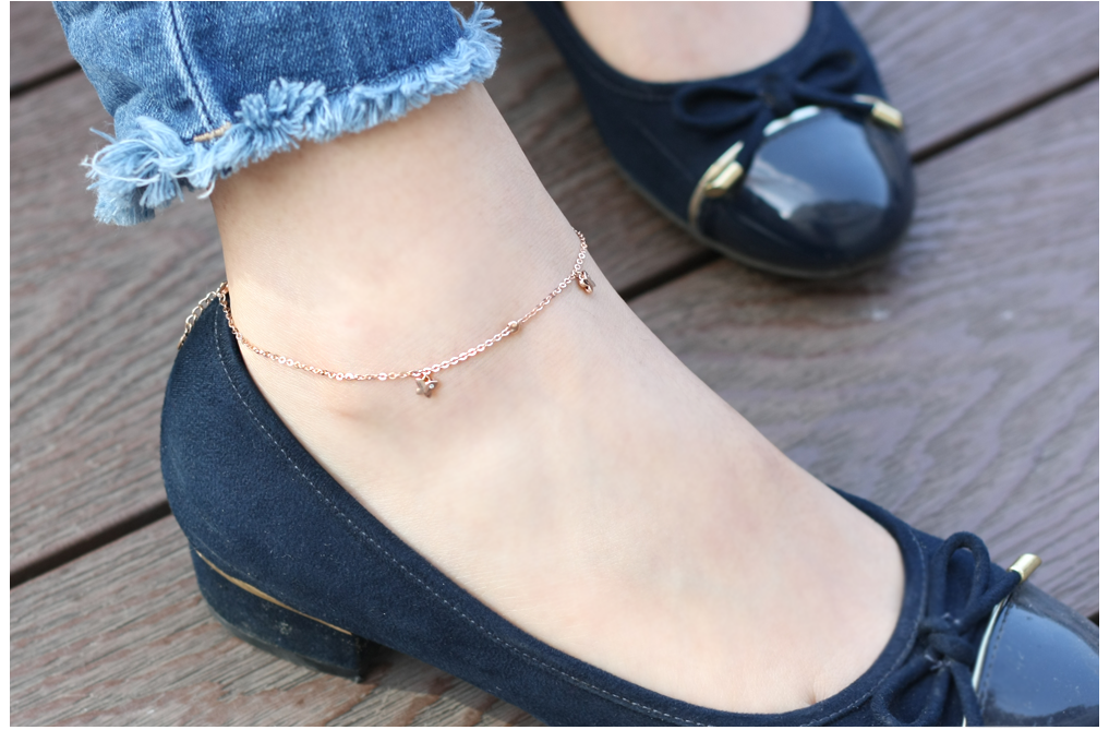 New 14K 18K Heart Butterfly Chain Ankle 14k 18k Gi