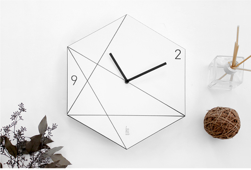Design Hokuou small wall clock Hexagon Interior li