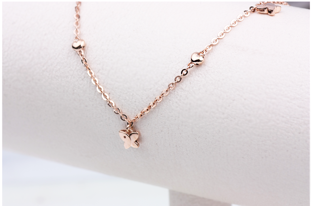 New 14K 18K Heart Butterfly Chain Ankle 14k 18k Gi