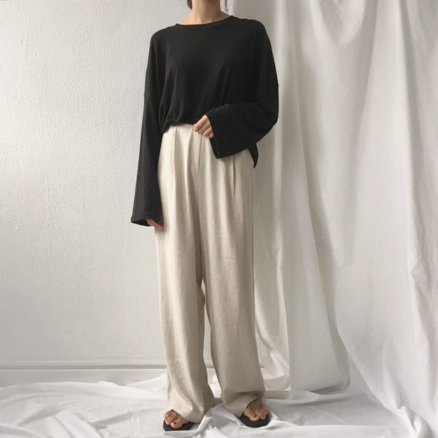 New Women's Pants Linen Bending Wide Long Slack
