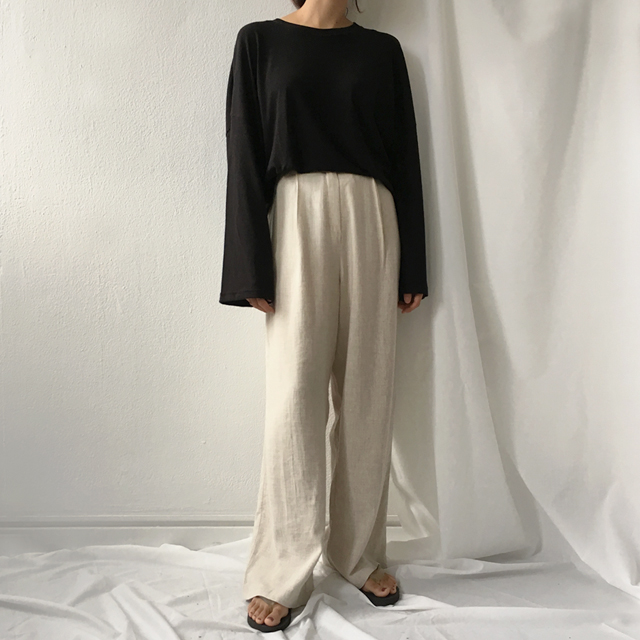 New Women's Pants Linen Bending Wide Long Slack