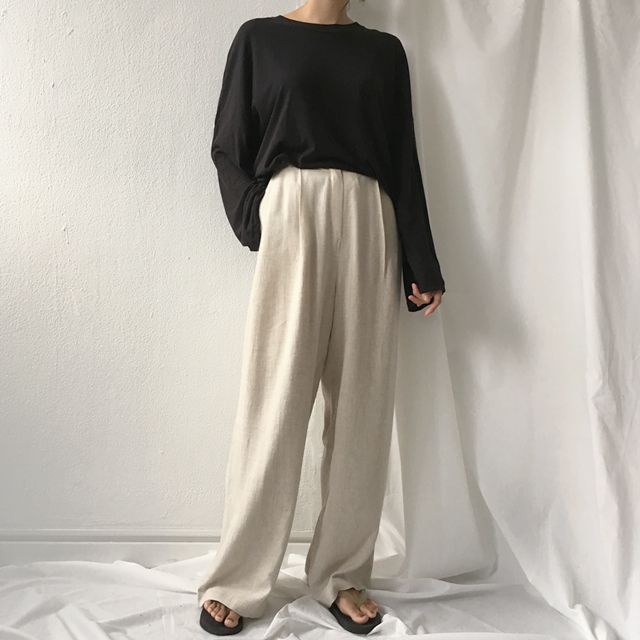 New Women's Pants Linen Bending Wide Long Slack