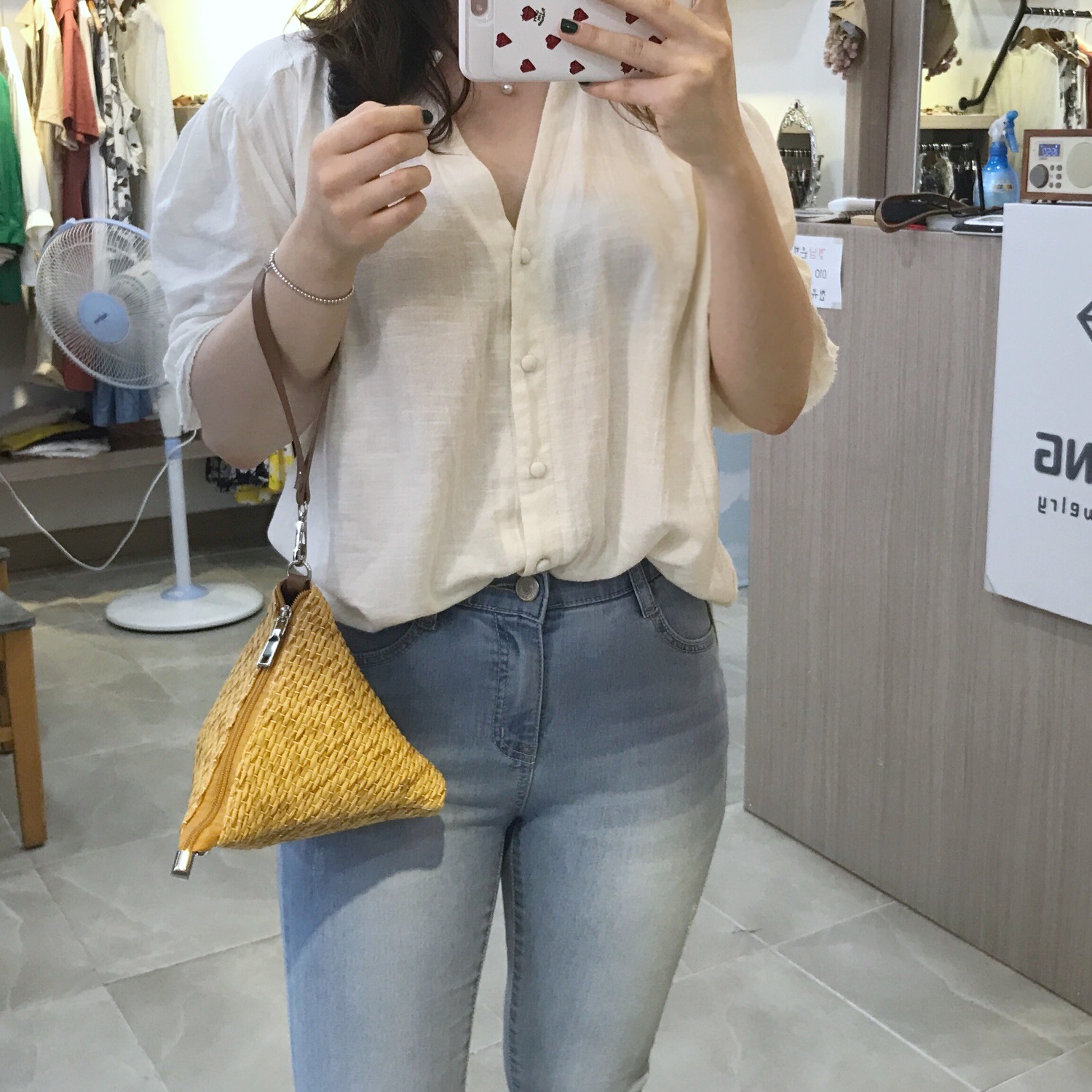 New Triangular Mini Ratan Cross Bag Utilized High 