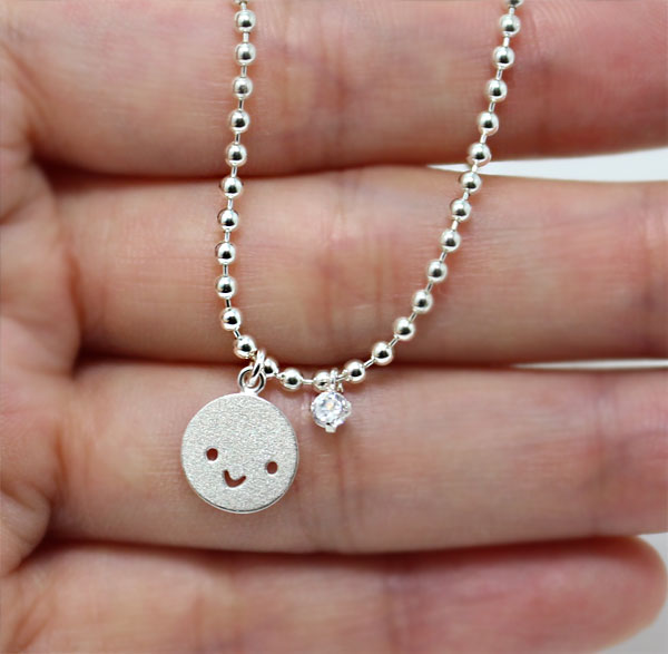 Cubic Smile Anklet 20 ~ 28cm Silver Ball Girl Chai