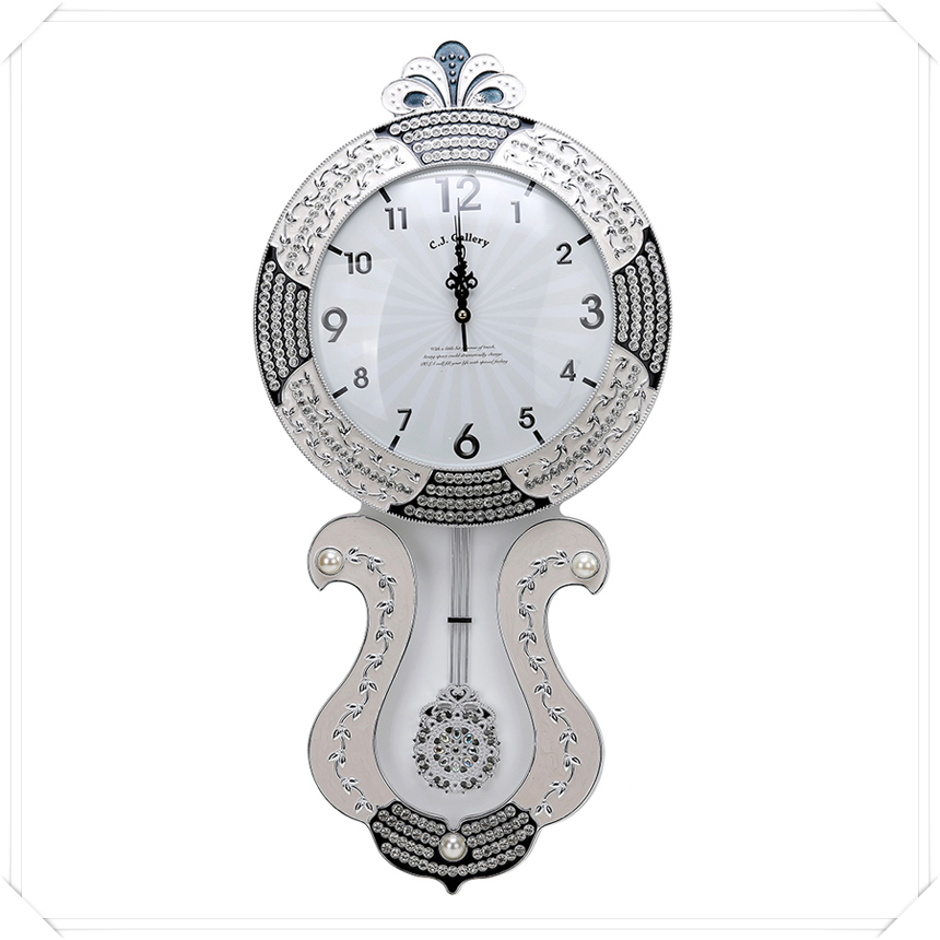 Luxury large wall clock silver Moving present Livi