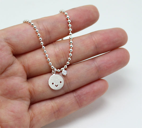 Cubic Smile Anklet 20 ~ 28cm Silver Ball Girl Chai
