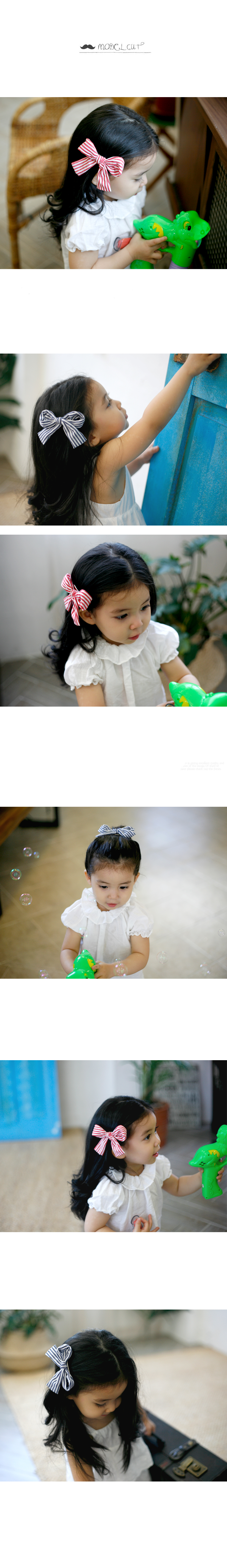 Striped Ribbon Tongue Pin Girl Hairpin Puffy Hair 