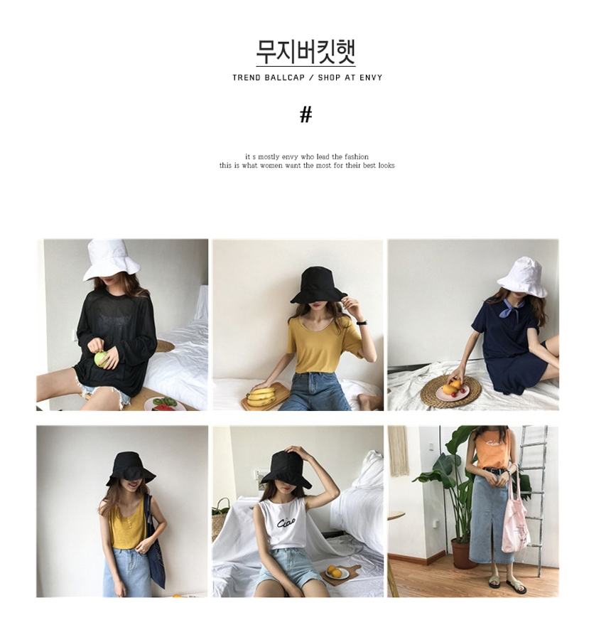 New Women's Hat Unisex Plain Buckets Hat Cotton