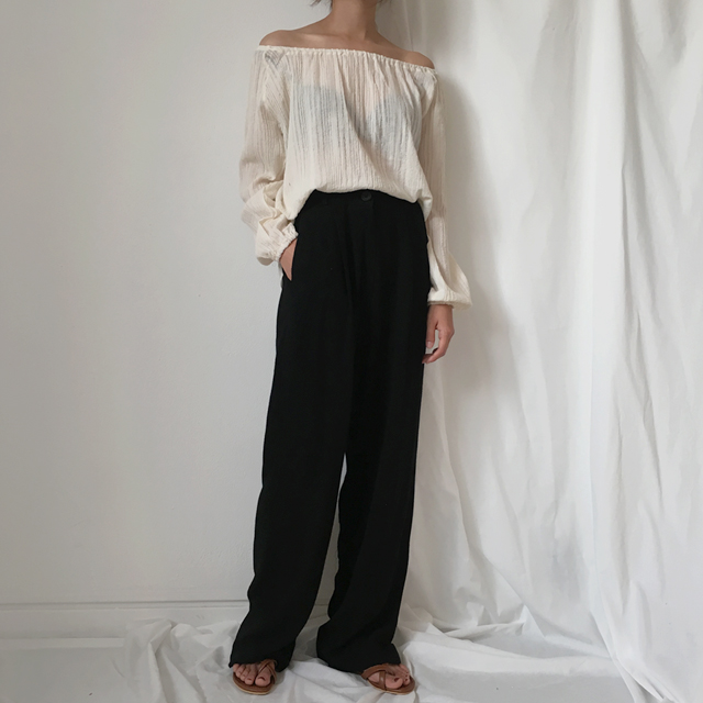 New Women's Pants Linen Bending Wide Long Slack