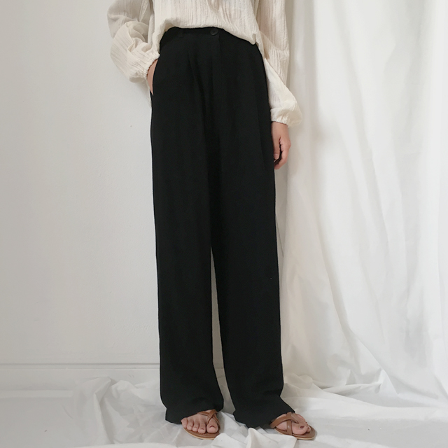 New Women's Pants Linen Bending Wide Long Slack