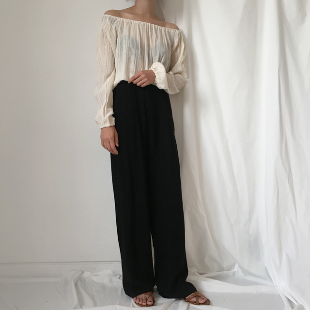 New Women's Pants Linen Bending Wide Long Slack