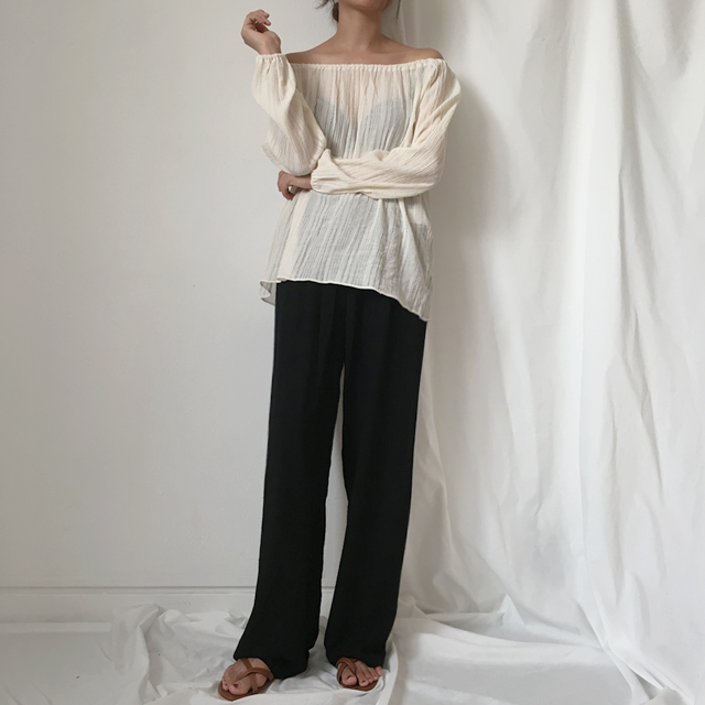 New Women's Pants Linen Bending Wide Long Slack
