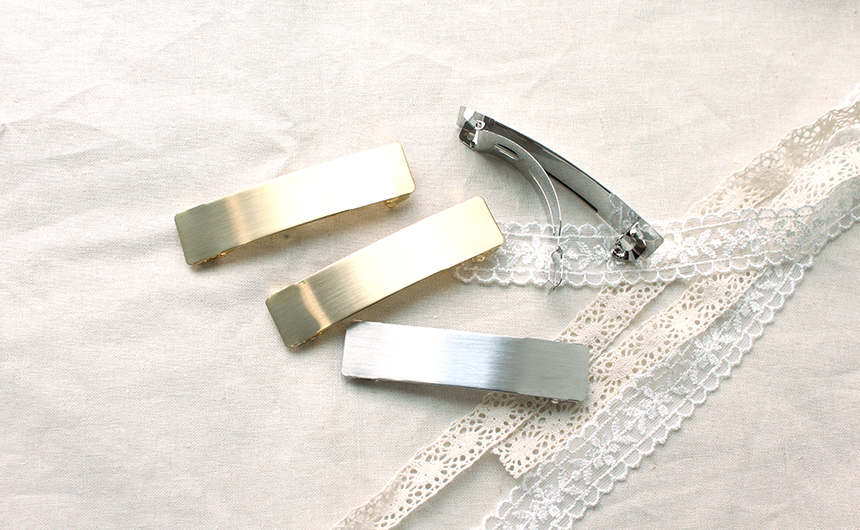 Basic metal hairpin gold silver date automatic pin