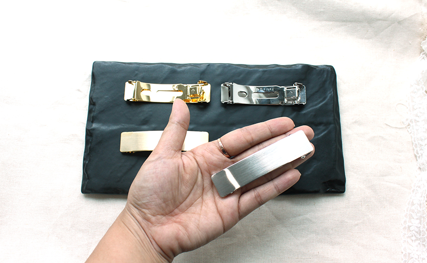 Basic metal hairpin gold silver date automatic pin