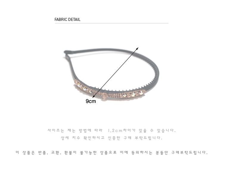 New Slim Ribbon Hair Band Cubic Headband Point Col