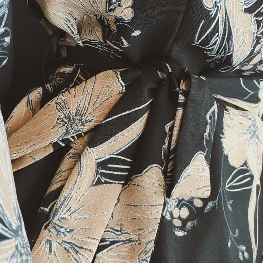 New Women Dress Lev Ethnic Flower V Neck Wrap Dres