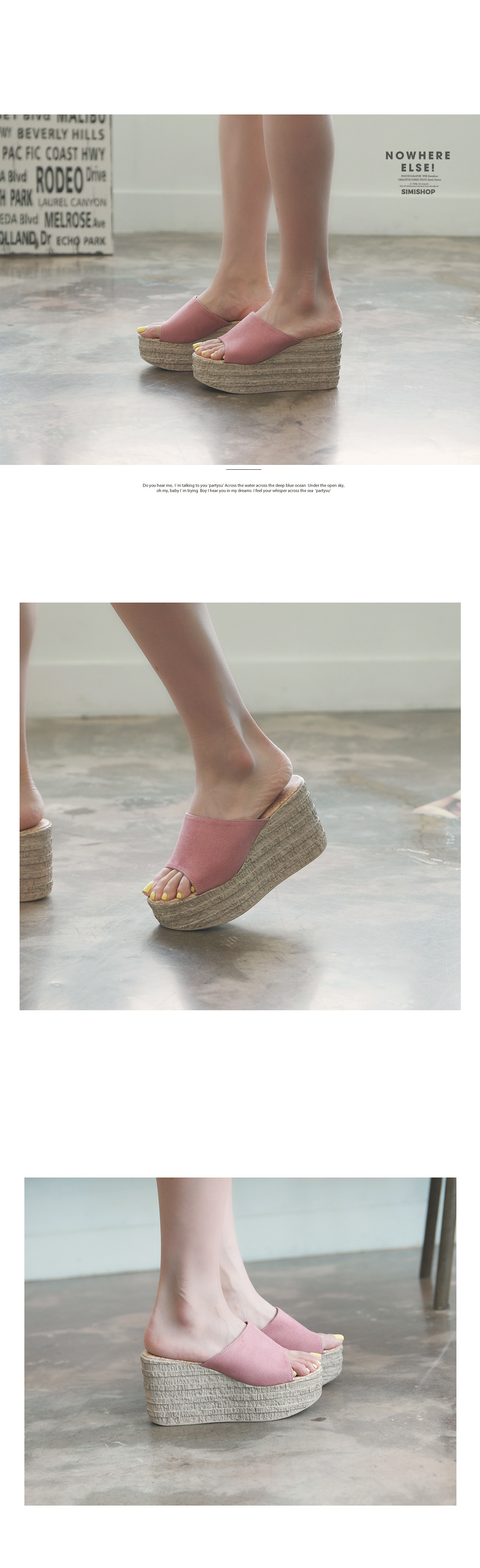 New domestic production _ suede wedge slippers _ b