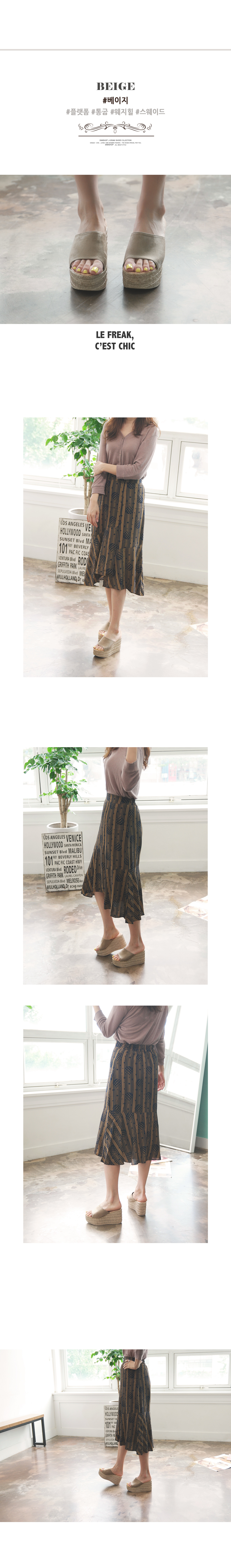 New domestic production _ suede wedge slippers _ b