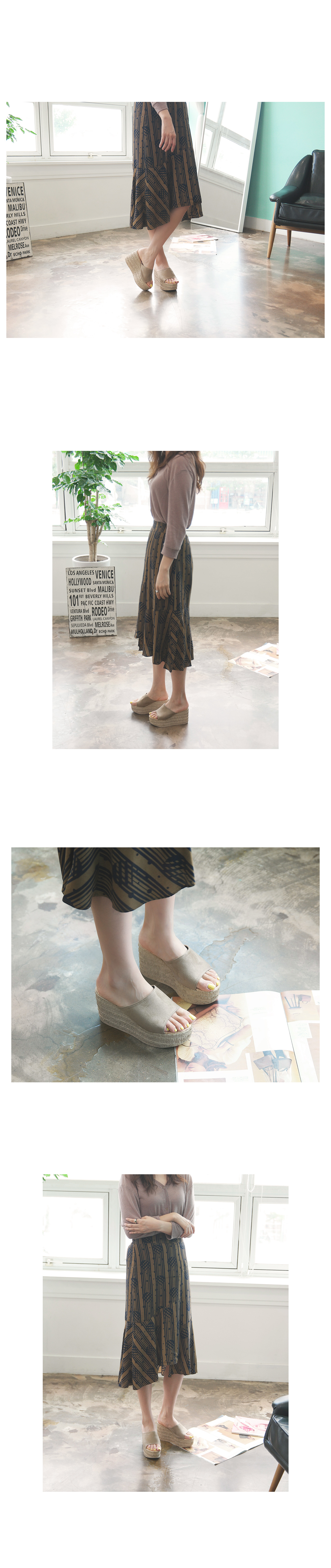 New domestic production _ suede wedge slippers _ b