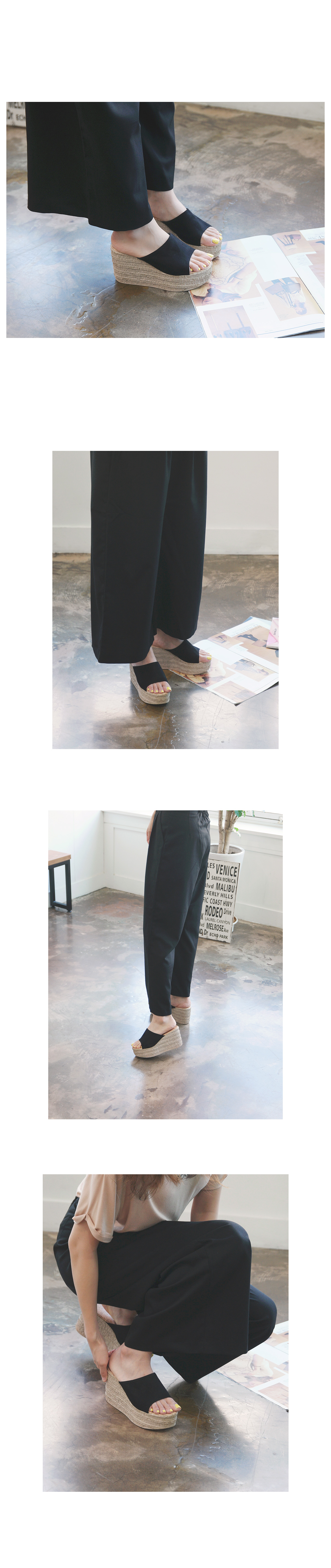 New domestic production _ suede wedge slippers _ b
