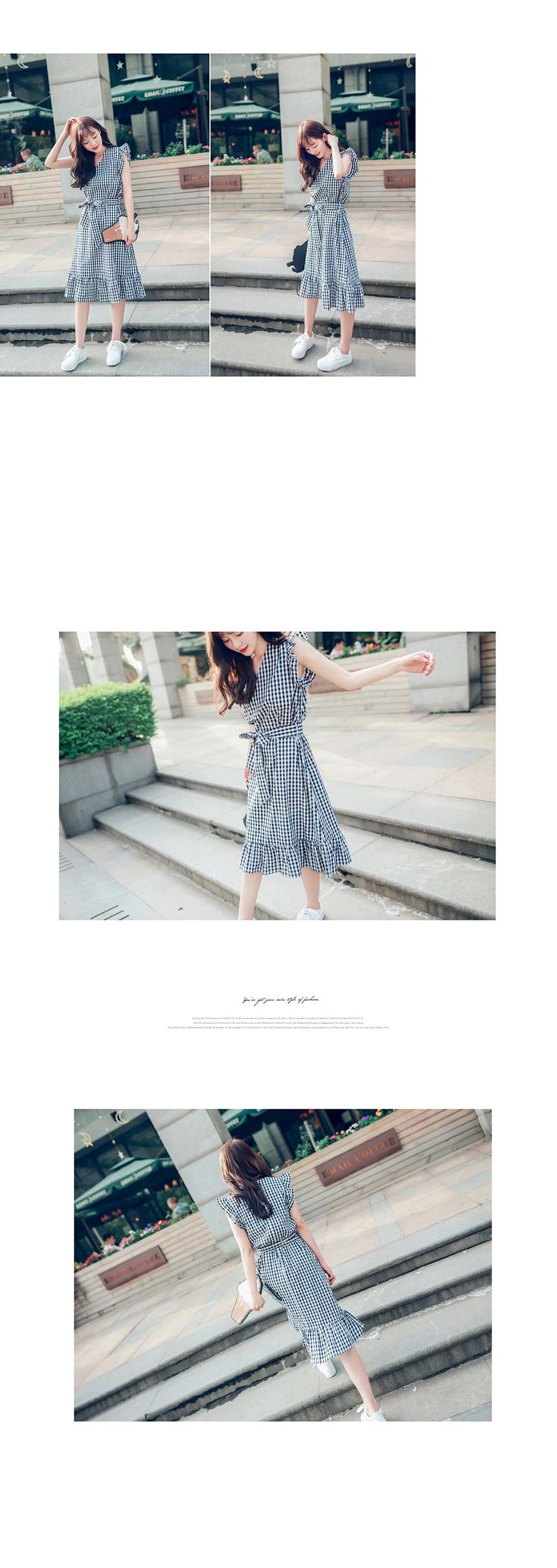 NEW FASHION LADY GIRL DRESS Checkered Sleeveless D