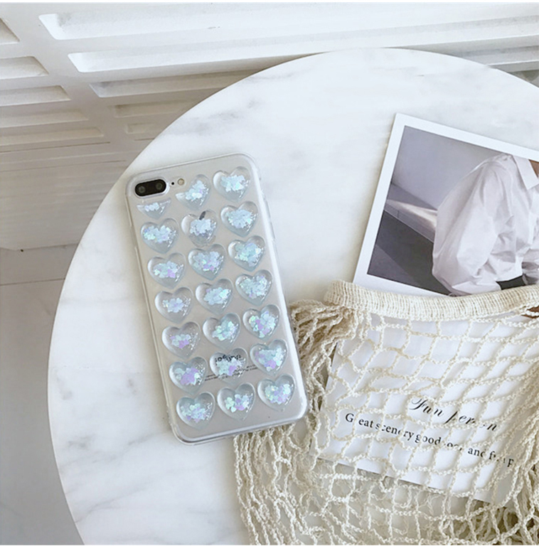 New Hearts 뿅뿅 Aqua Cases iPhone 6 7 Plus Couples