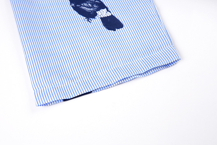 New G66 Big Size Striped Shirt Dress Plus Embroide