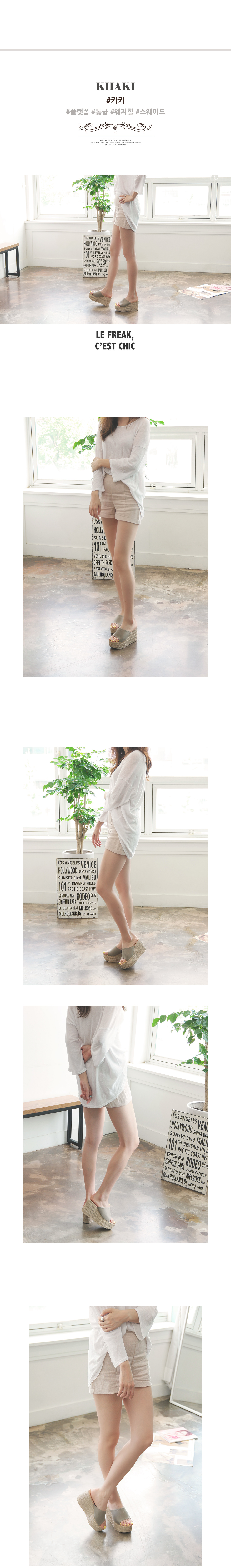 New domestic production _ suede wedge slippers _ b