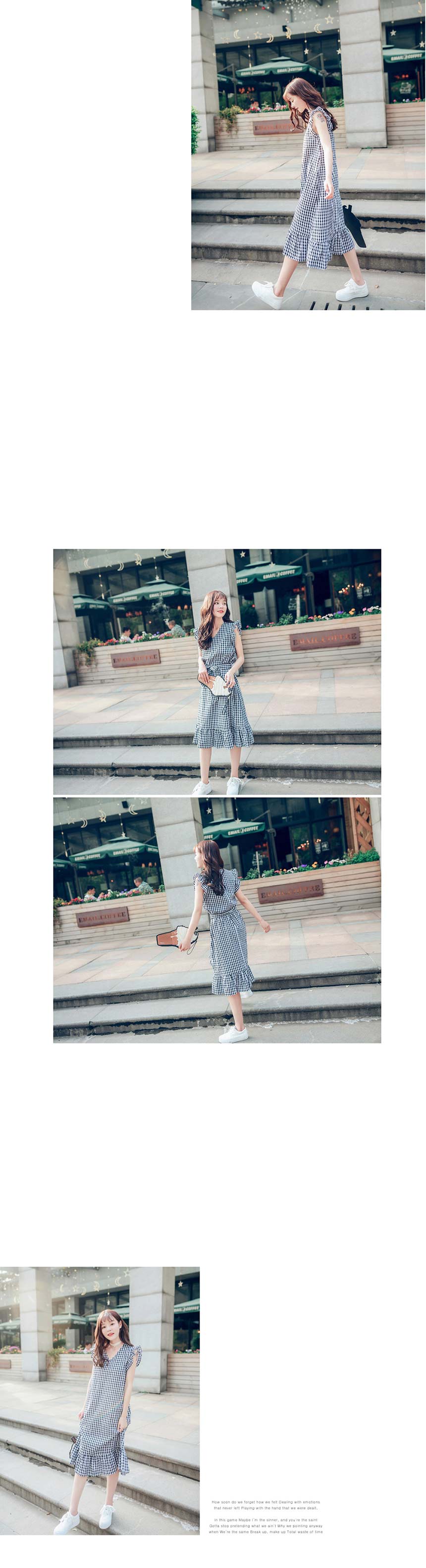 NEW FASHION LADY GIRL DRESS Checkered Sleeveless D