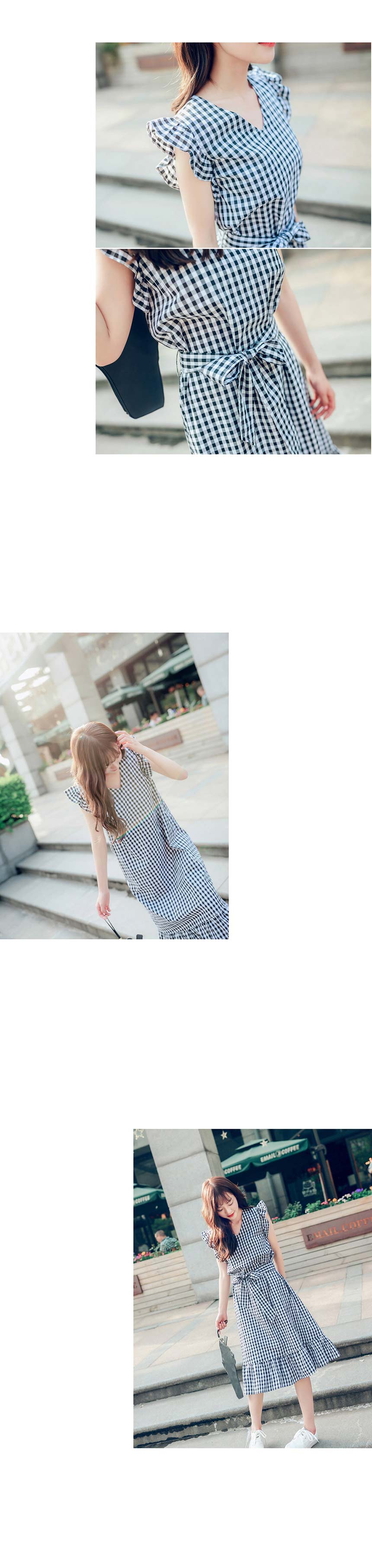 NEW FASHION LADY GIRL DRESS Checkered Sleeveless D