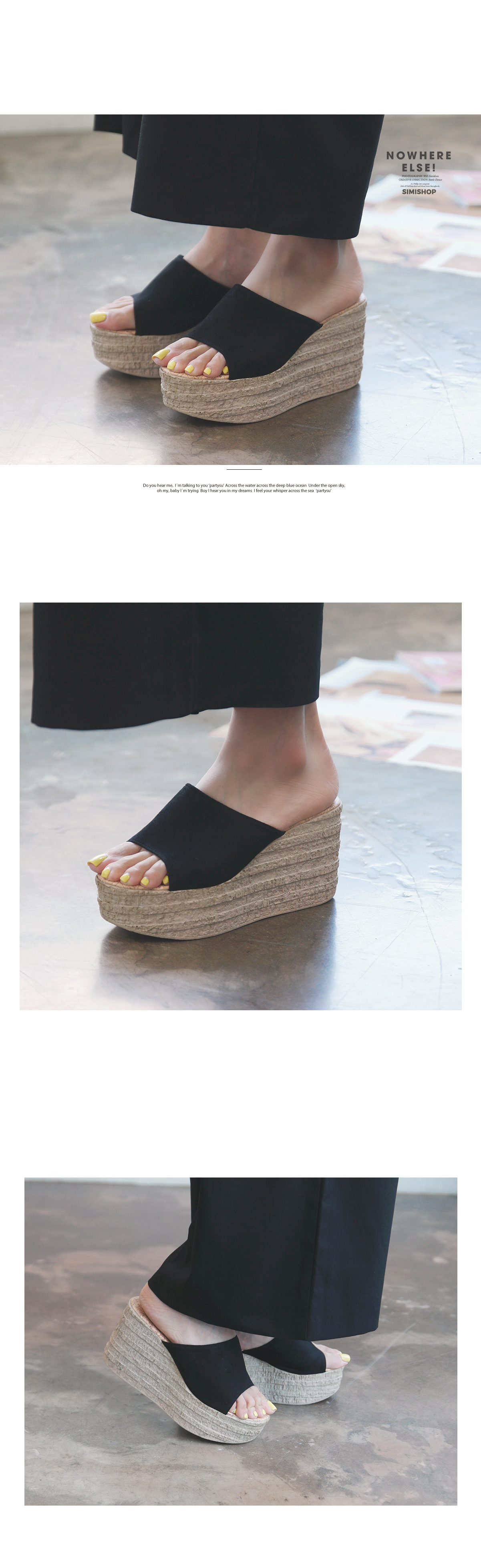 New domestic production _ suede wedge slippers _ b