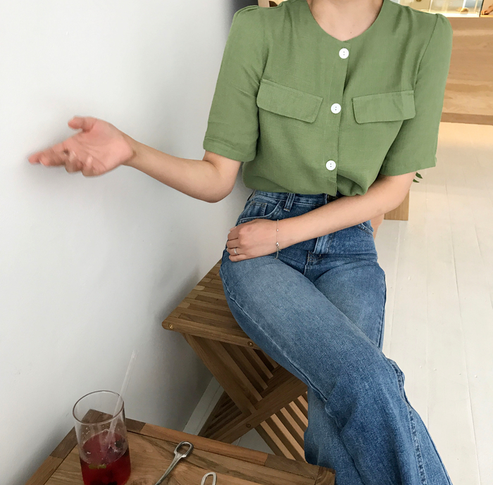 Women Jeans Pants Simple high waisted semi-long bo