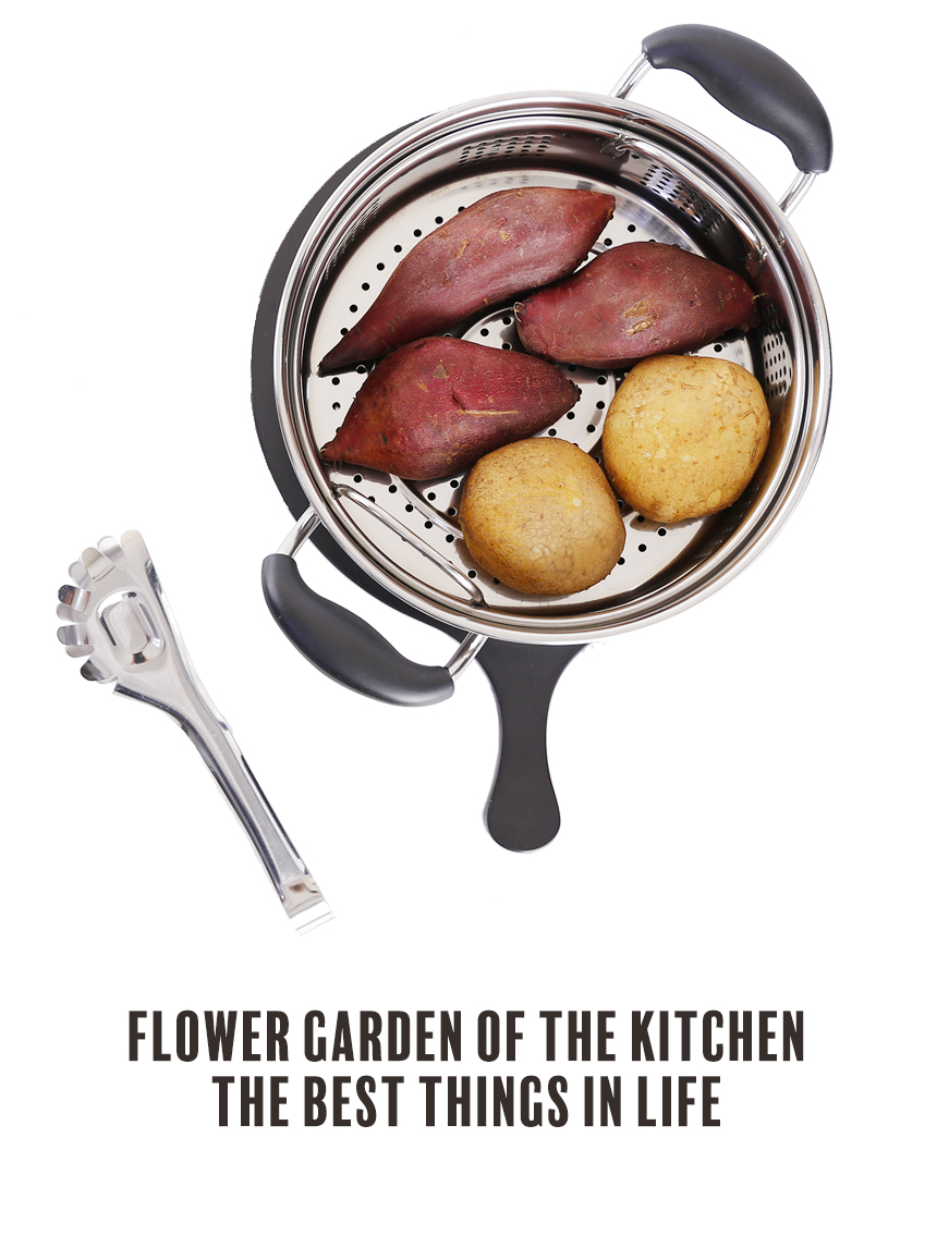 Kitchen flower induction stainless steaming pot ho