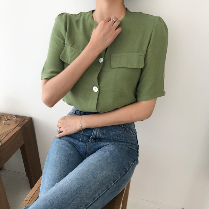 Women Jeans Pants Simple high waisted semi-long bo