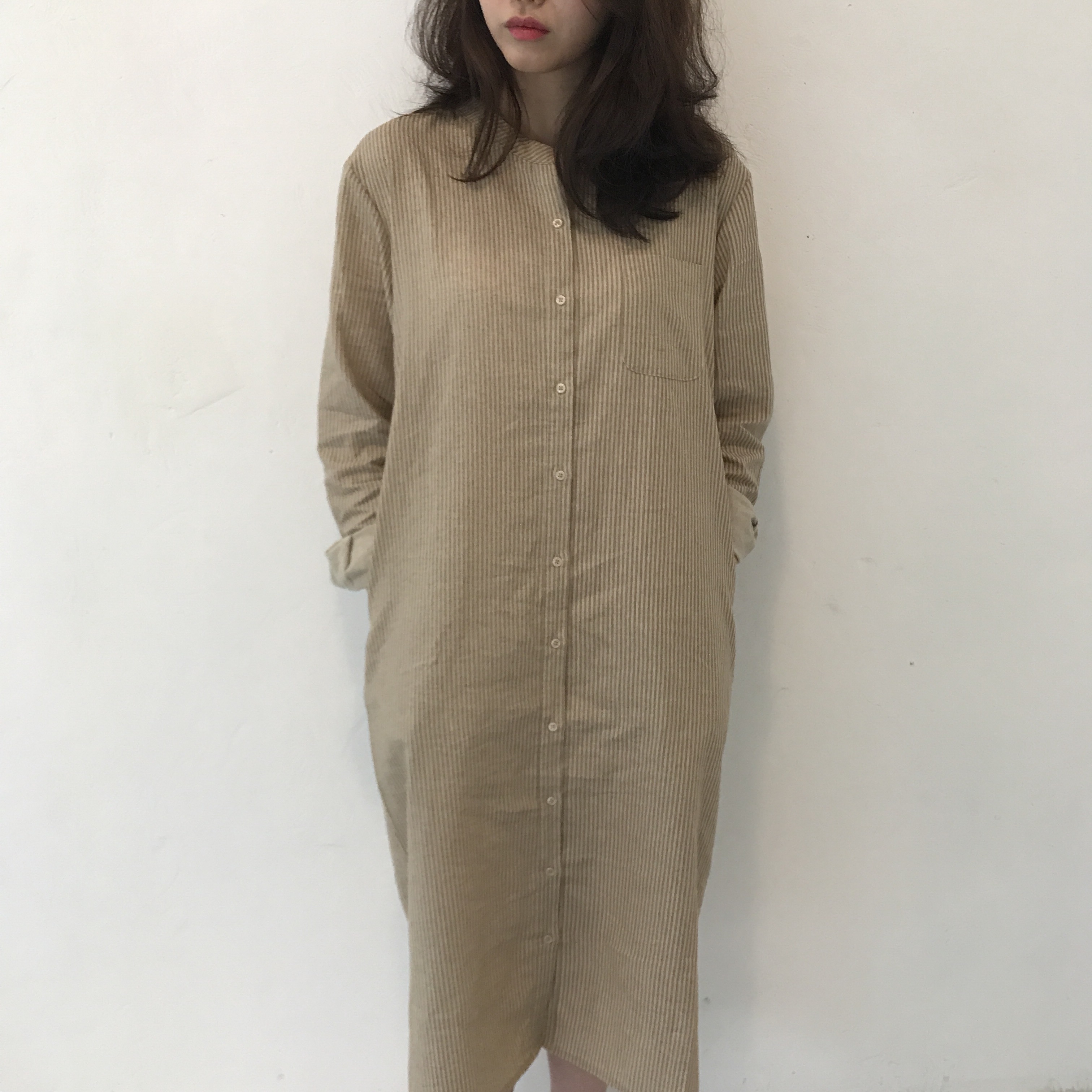 New Striped Shirt Dresses Casual Fashion Autumn Co