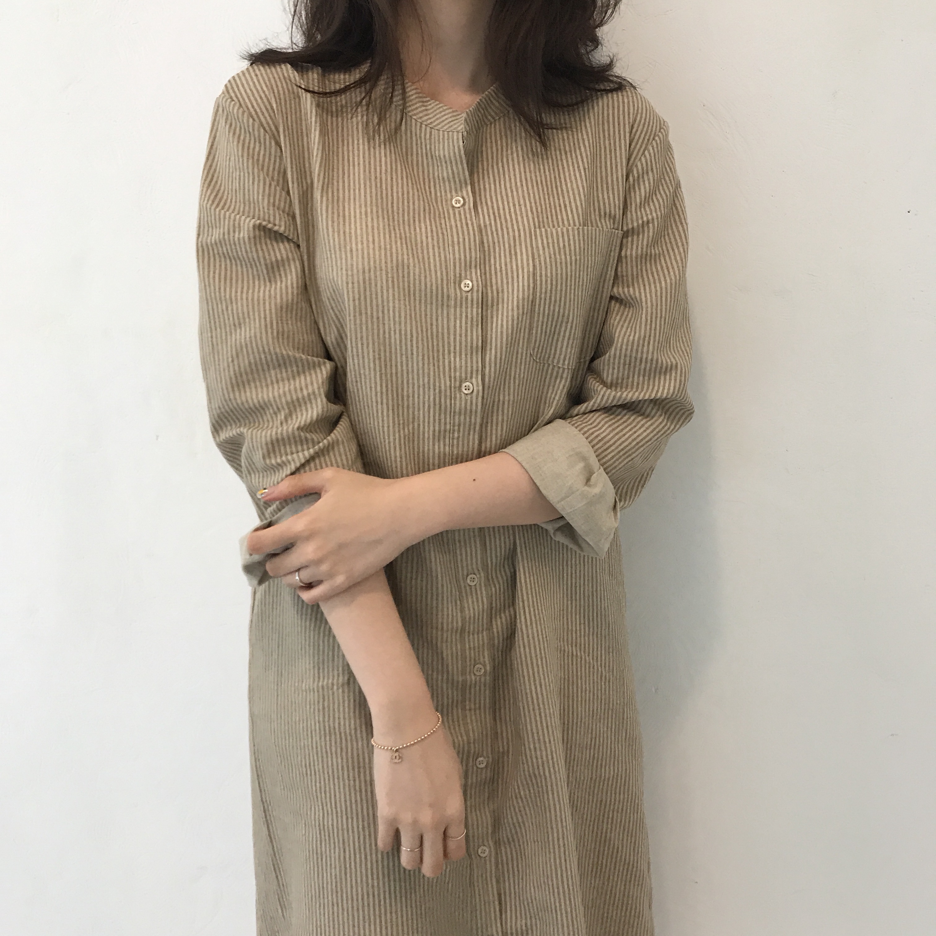 New Striped Shirt Dresses Casual Fashion Autumn Co