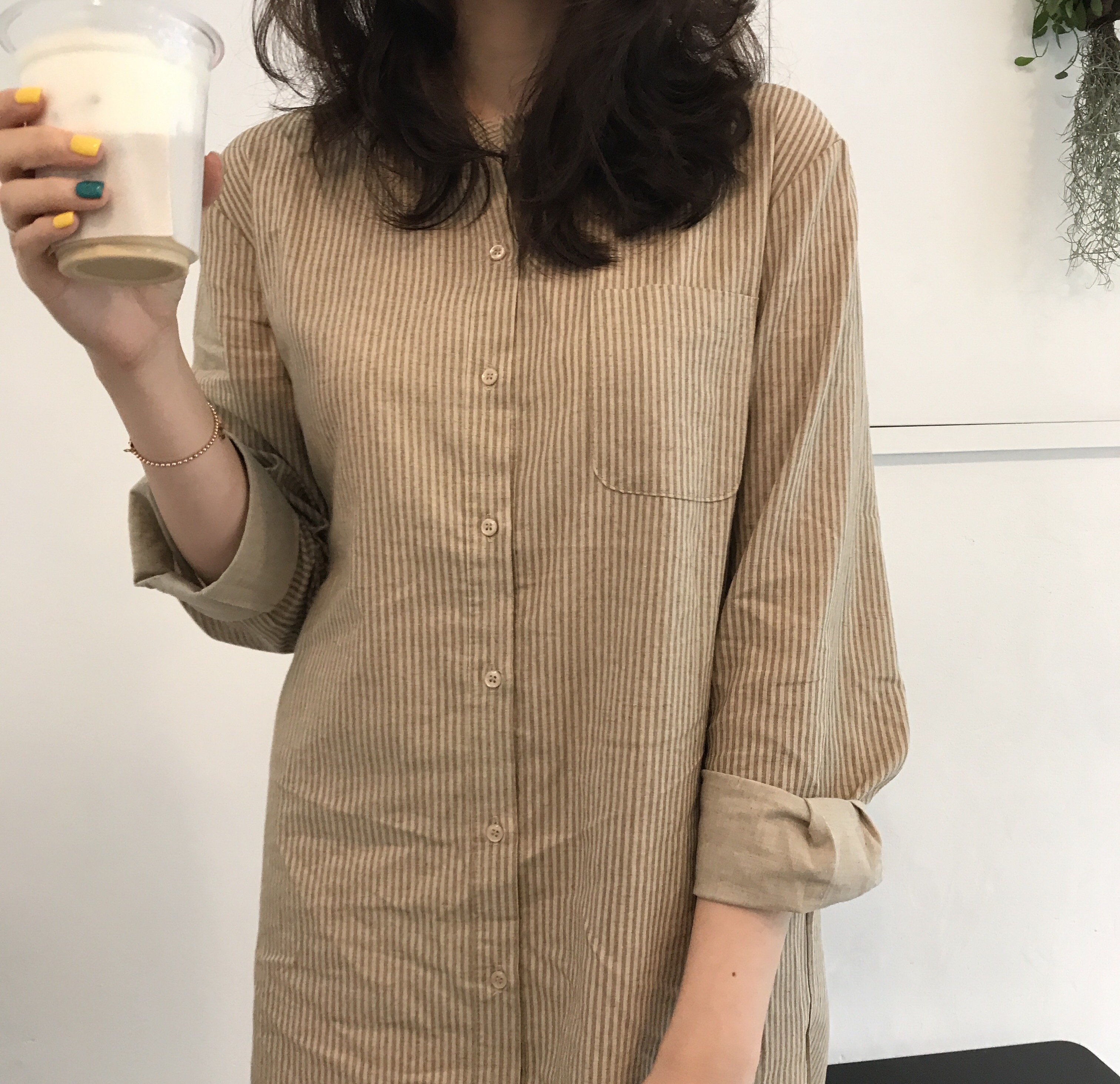 New Striped Shirt Dresses Casual Fashion Autumn Co