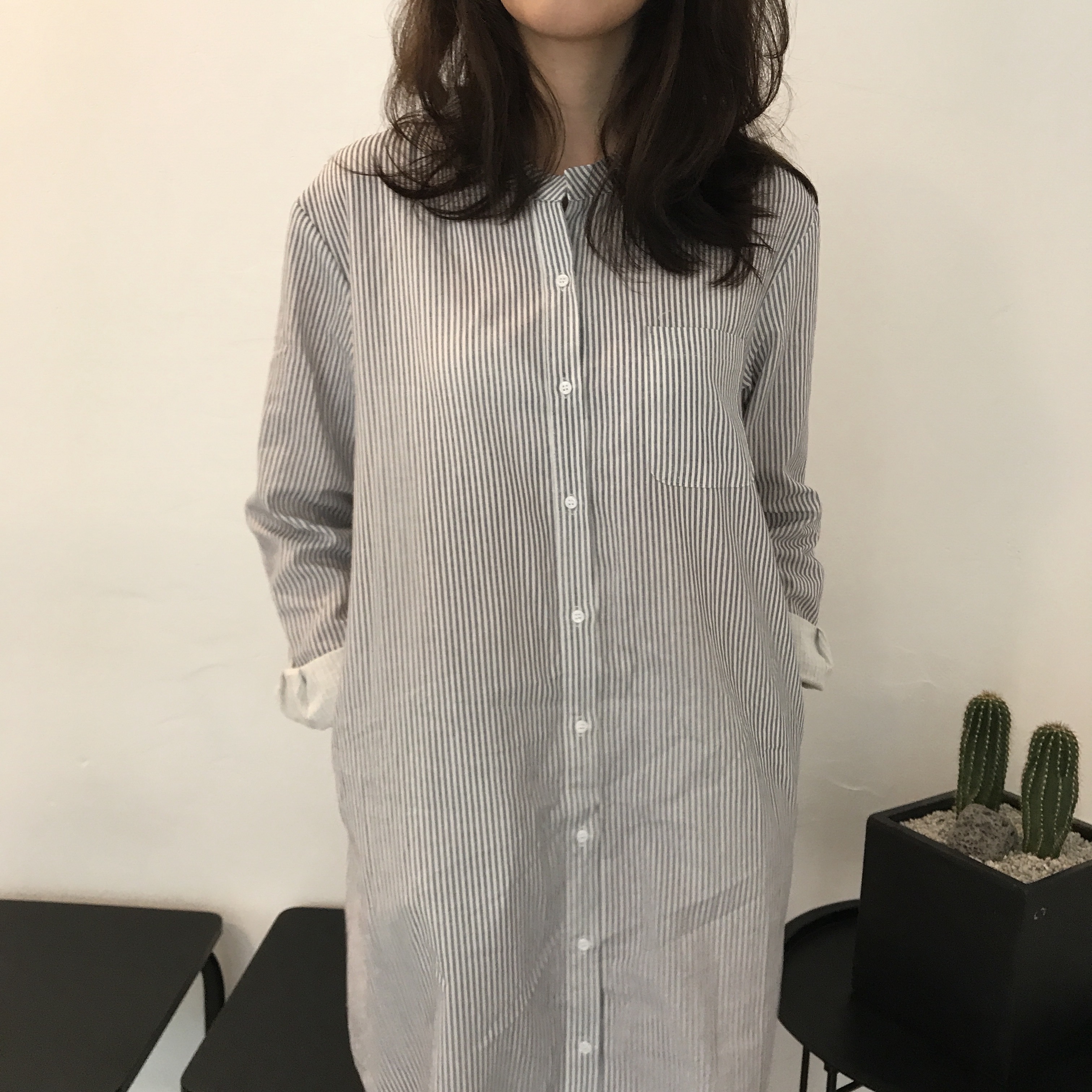 New Striped Shirt Dresses Casual Fashion Autumn Co