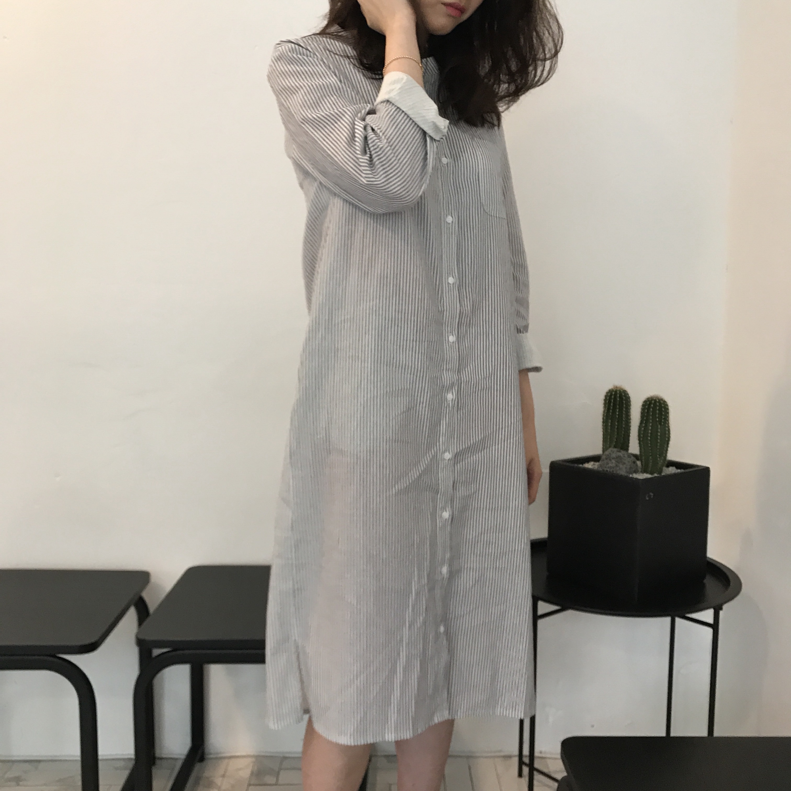 New Striped Shirt Dresses Casual Fashion Autumn Co