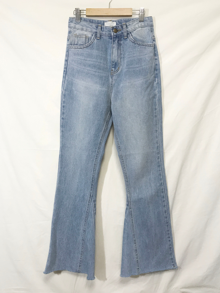 Women Jeans Pants Simple high waisted semi-long bo