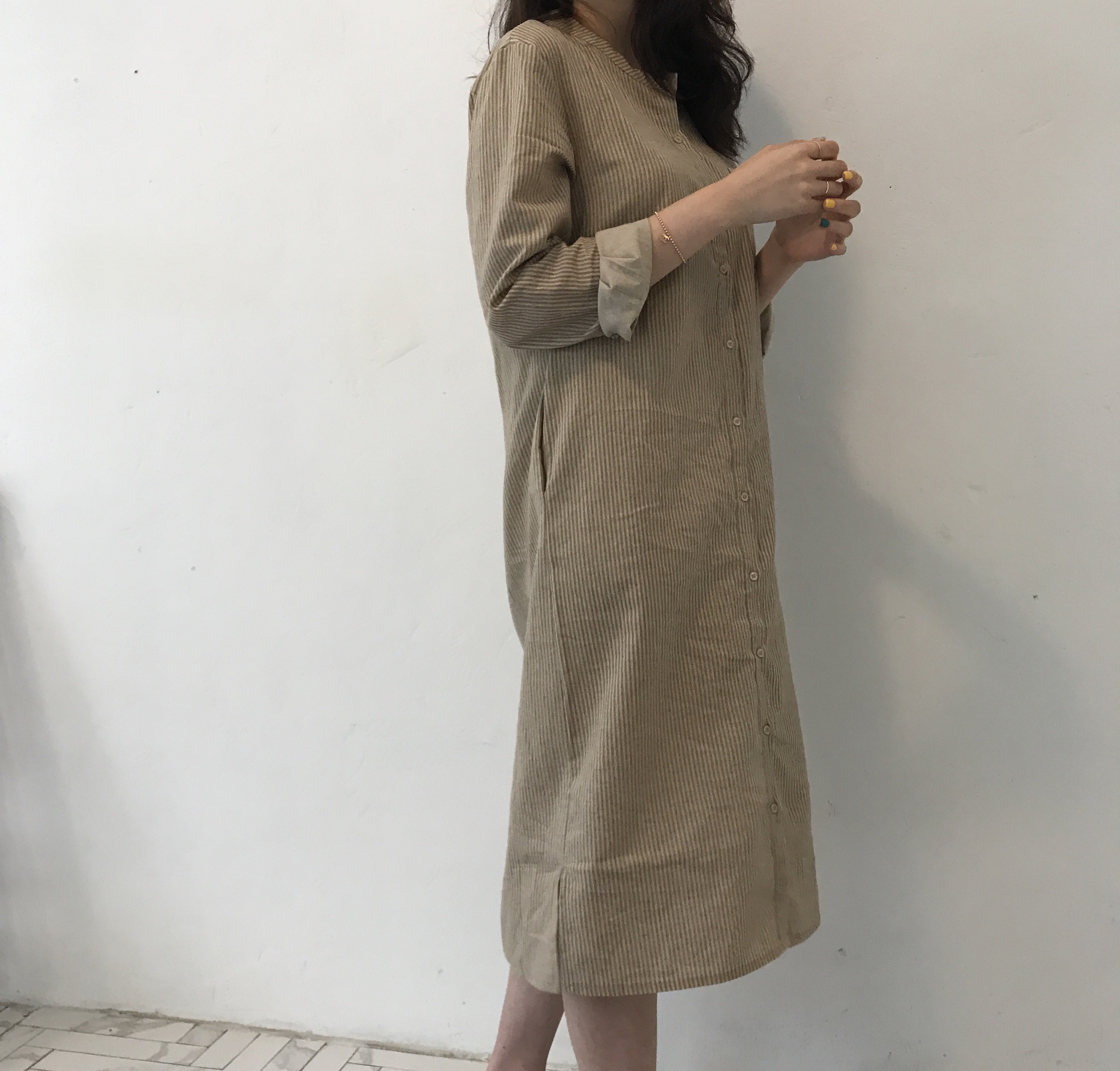 New Striped Shirt Dresses Casual Fashion Autumn Co