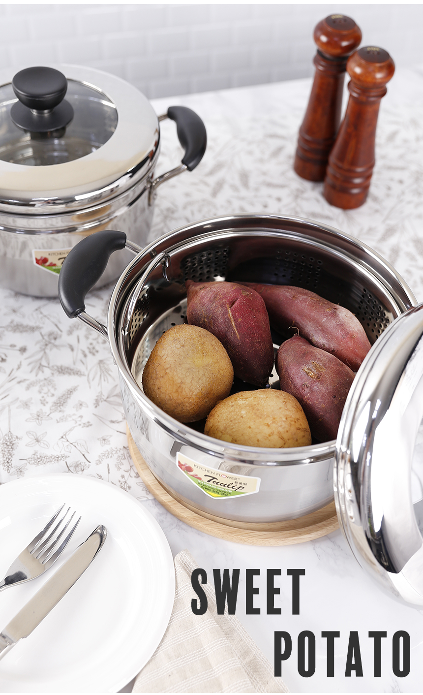 Kitchen flower induction stainless steaming pot ho