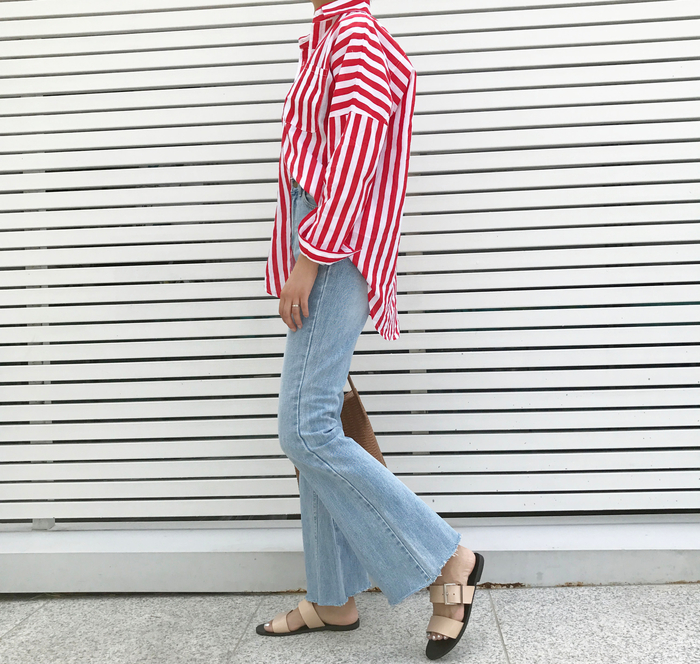 Women Jeans Pants Simple high waisted semi-long bo