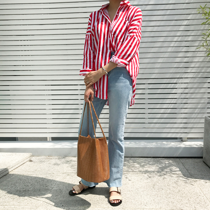 Women Jeans Pants Simple high waisted semi-long bo