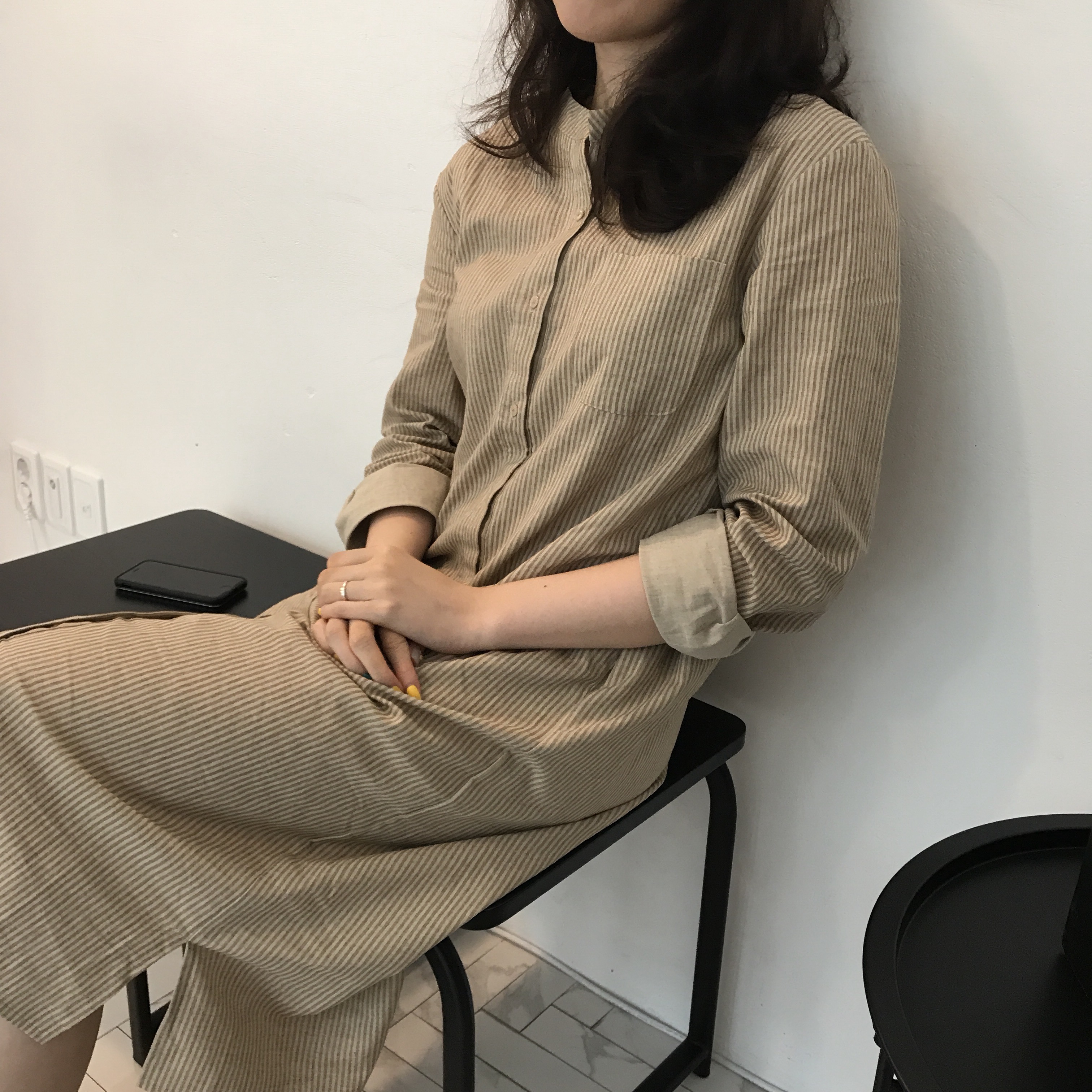 New Striped Shirt Dresses Casual Fashion Autumn Co