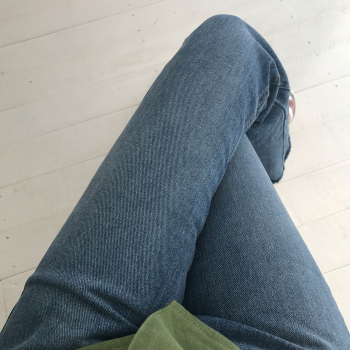 Women Jeans Pants Simple high waisted semi-long bo