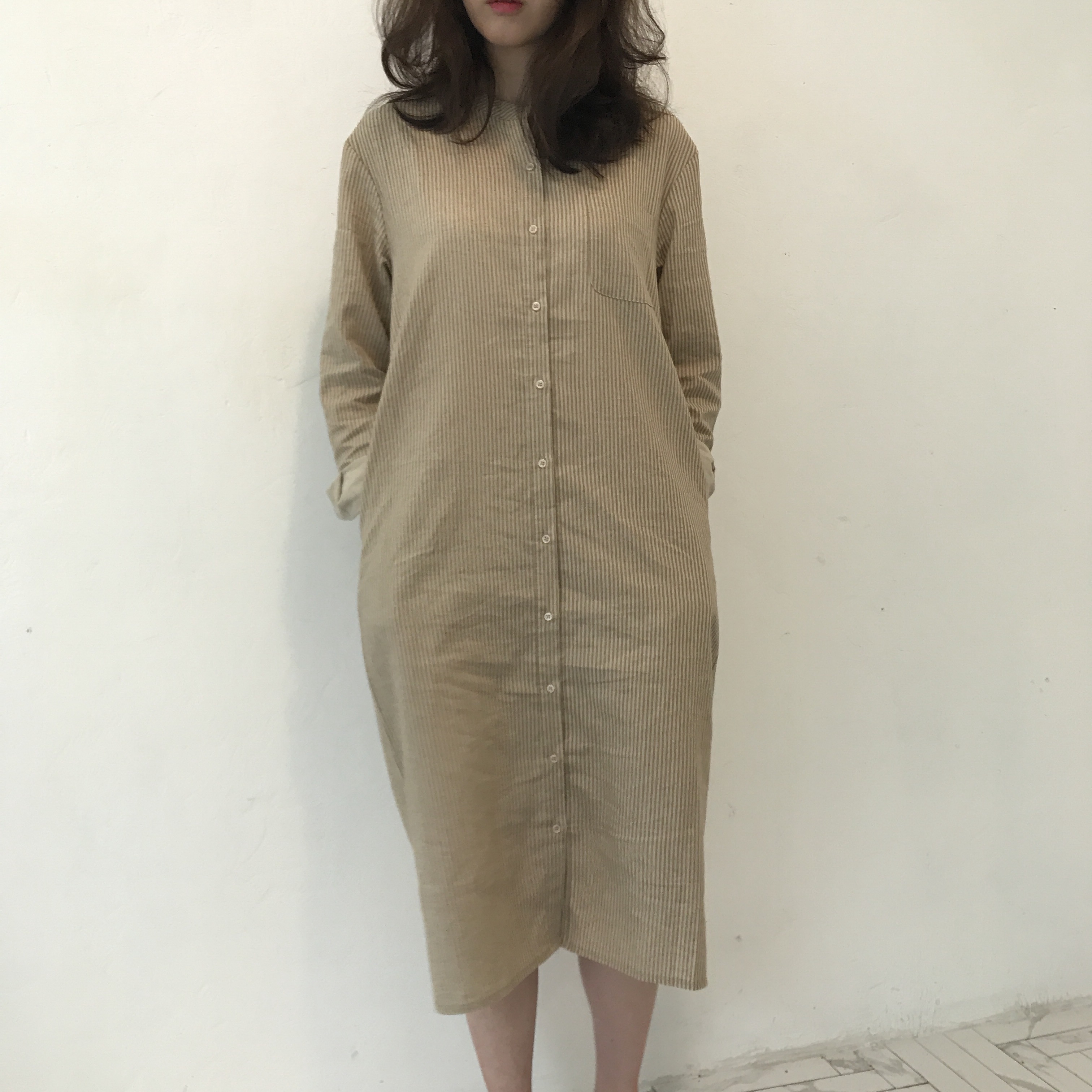 New Striped Shirt Dresses Casual Fashion Autumn Co